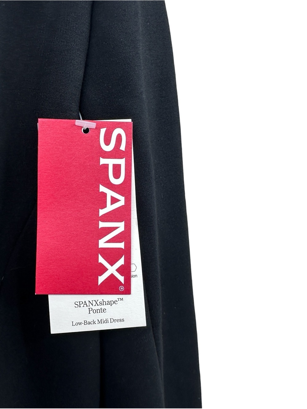 New! SPANX Dress Long Sleeve Low Back Bodycon Cocktail Midi Black - Picture 7 of 10